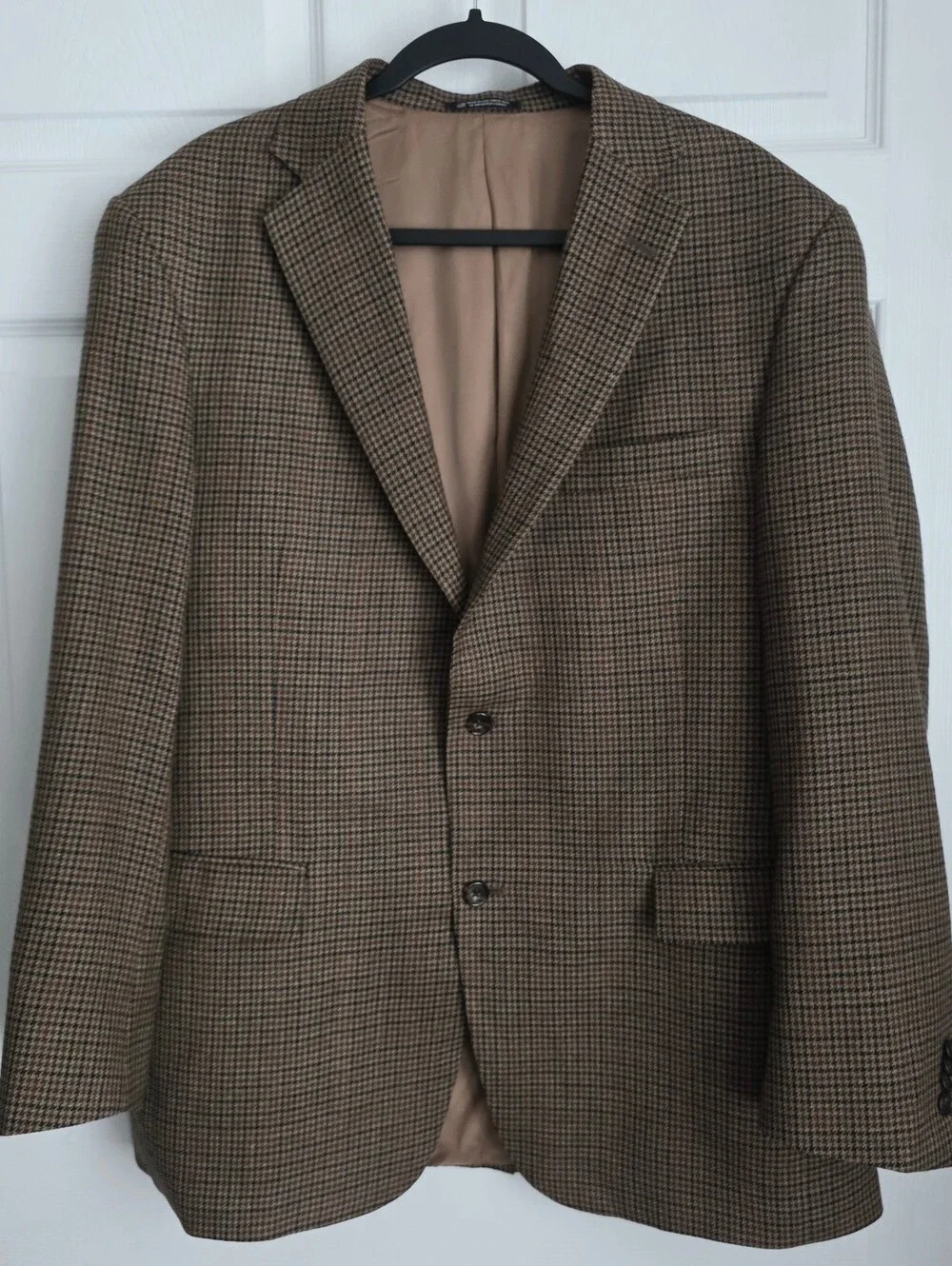 Hart Schaffner Marx Gun Club Check Houndstooth Wool Sport Coat Blazer 44R